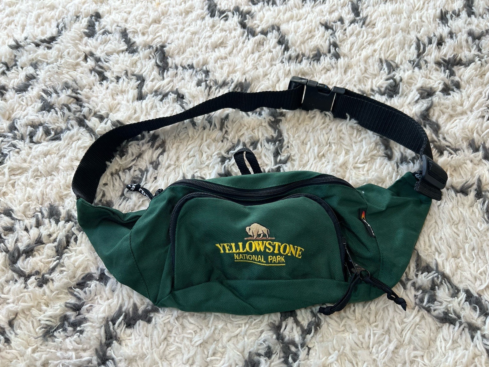 Vintage Yellowstone National Park Green Fannypack Cordura Plus Fabric Adjustable