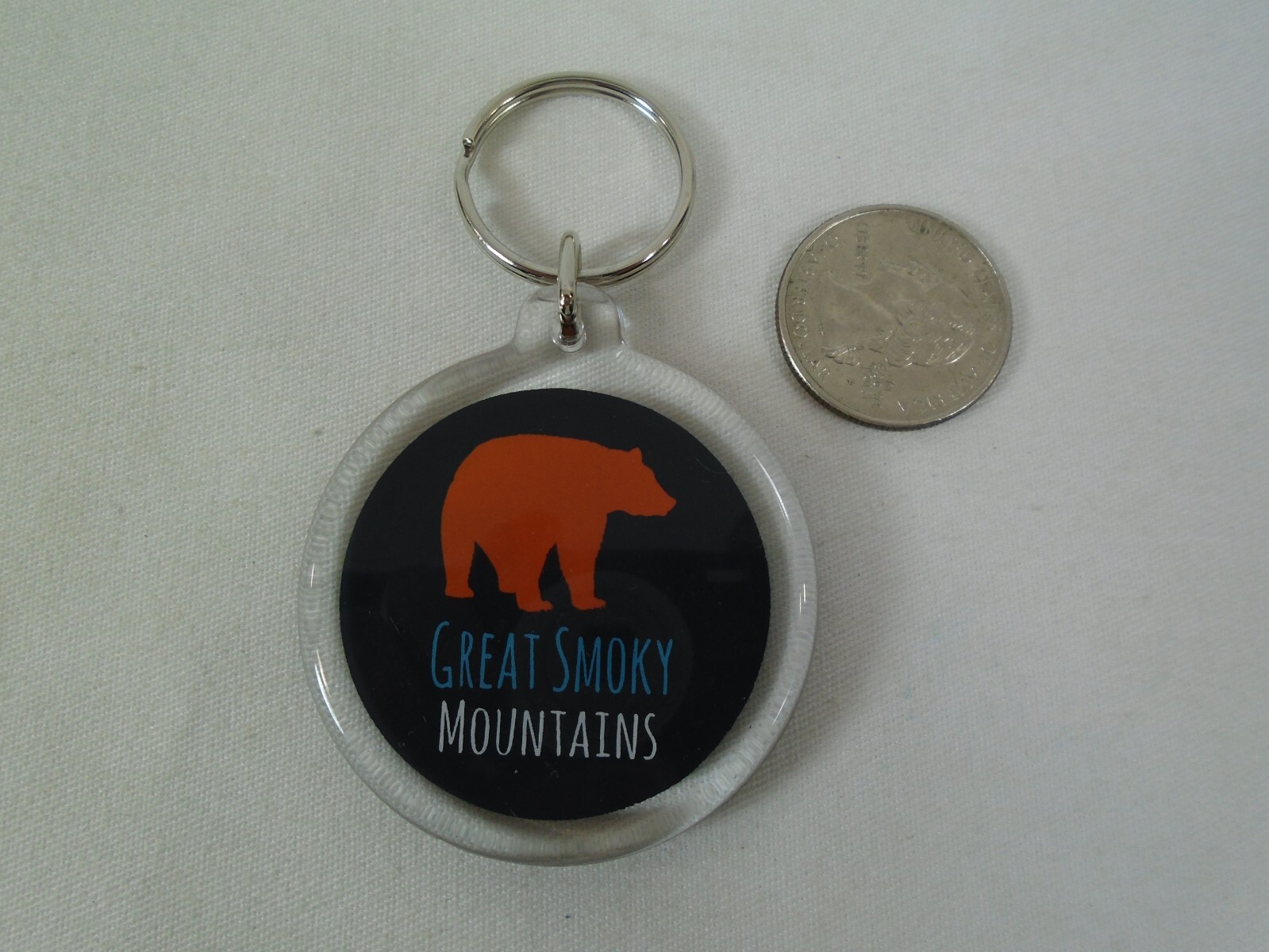 Great Smoky Mountains Bear Keychain Souvenir Ring Fob National Park