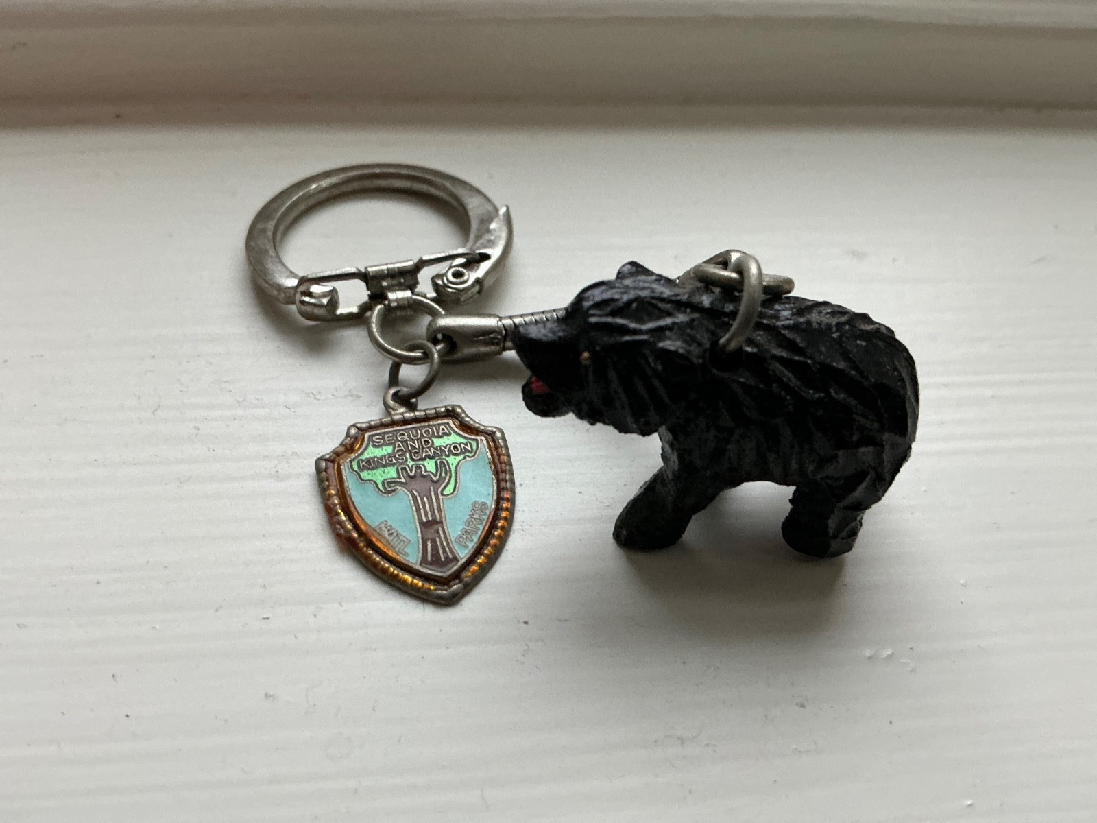 RARE Vintage Sequoia Kings Canyon National Park Black Bear Keychain Ring