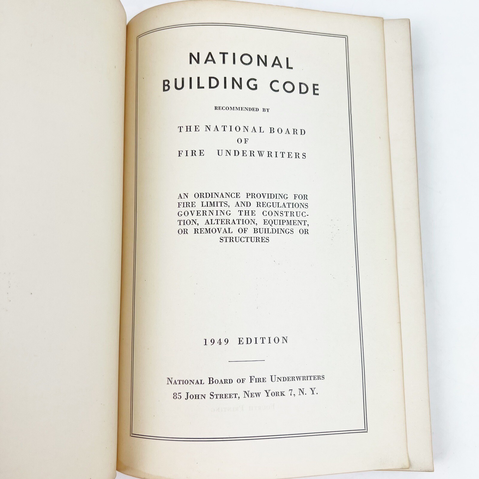 National Building Code 1949 Booklet National Board of Fire Underwriters New York