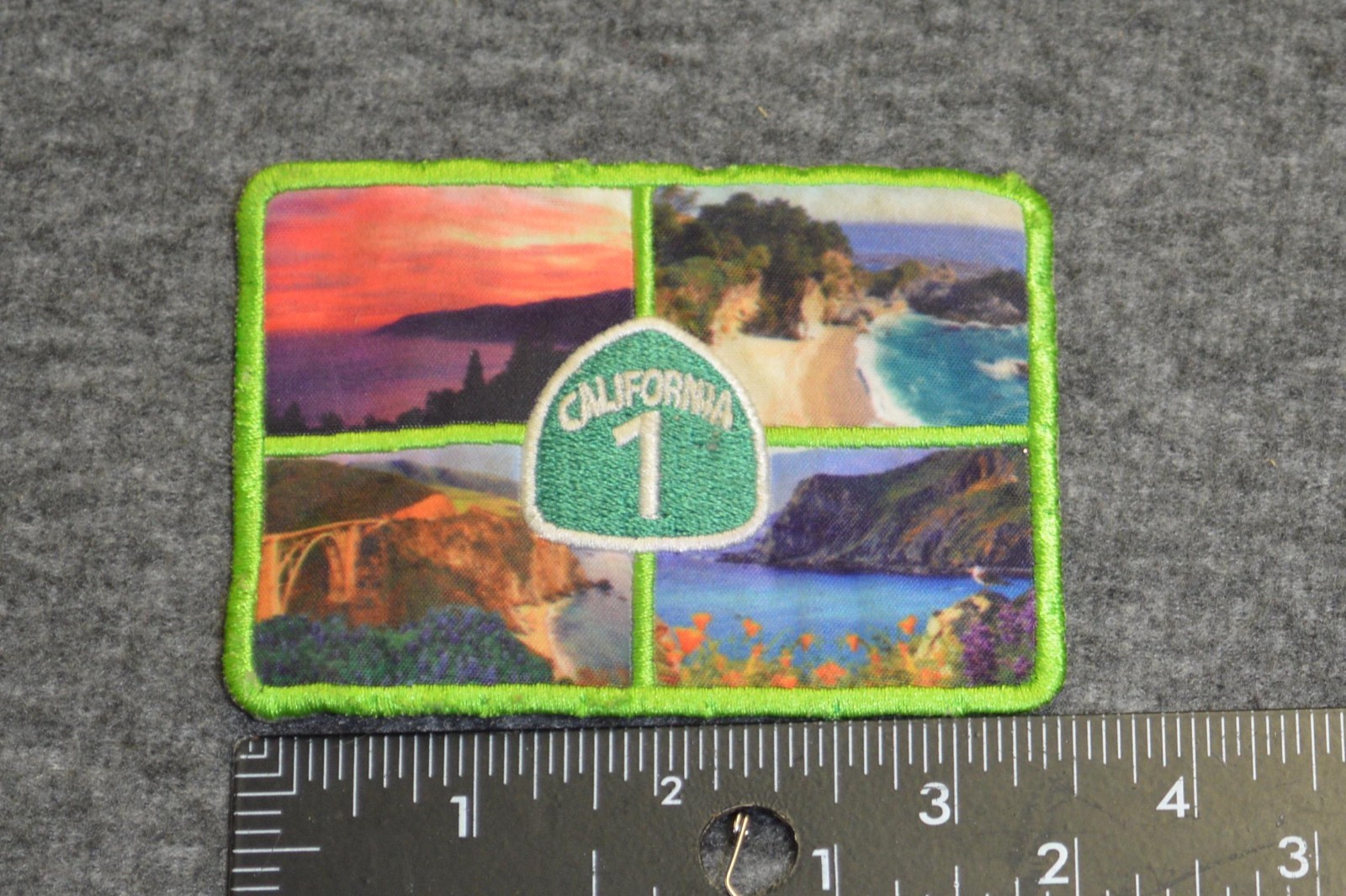 California Highway One Pacific Coast Scenery Patch a bit Threadbare on edges