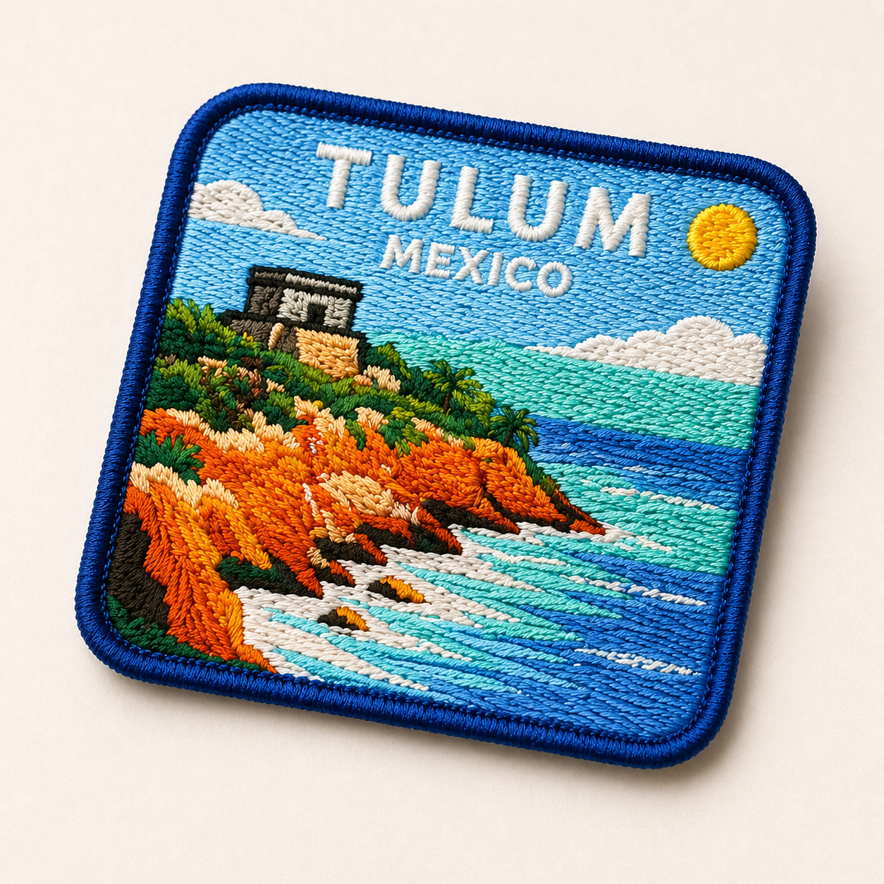 Tulum Mexico Mayan Ruins Embroidered Patch (3 Inch) – Coastal Travel Souvenir