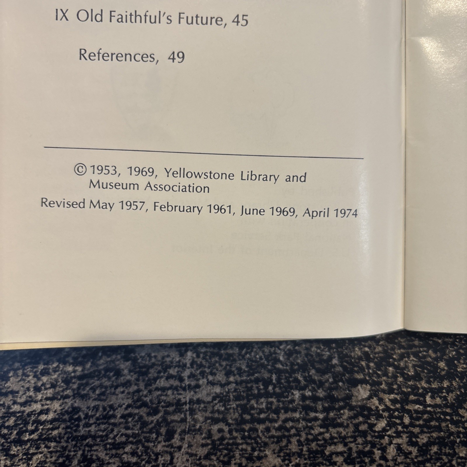 1974 OLD FAITHFUL MAGAZINE-INFORMATION GUIDE ~THE STORY OF OLD FAITHFUL~