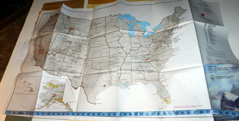 Vintage 1986 USGS Topographic Map Index of National Park System 2 MAPS & Bonus
