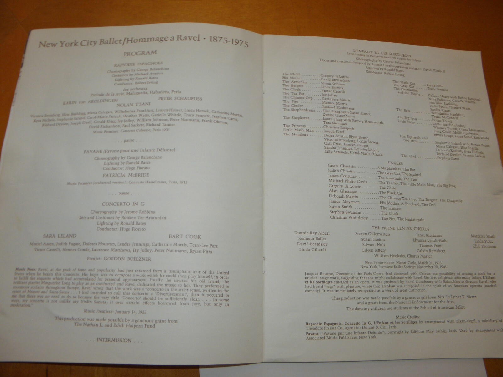 Wolf Trap Centerlines 8/15-9/7 1975 VA Performing Arts National Park NYC Ballet
