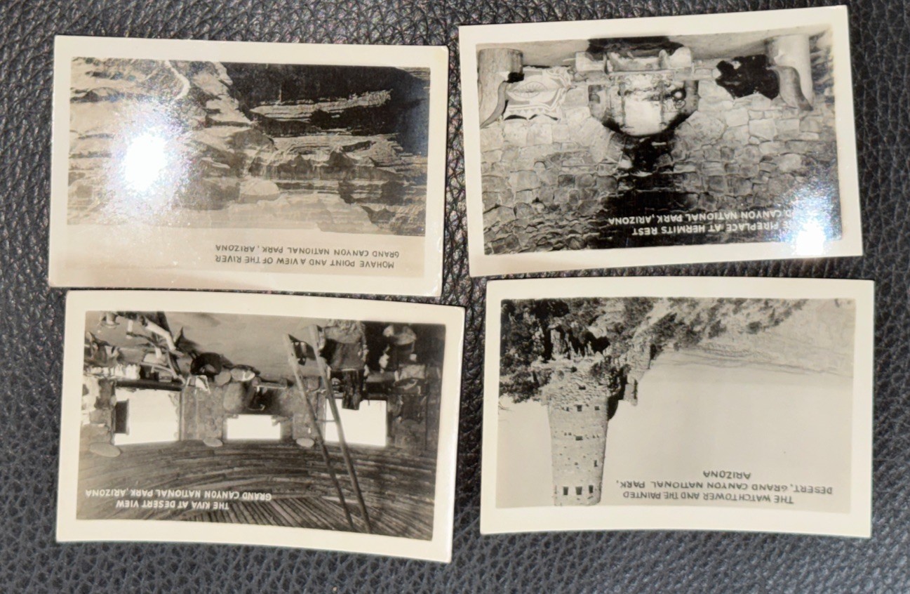 Vintage US Mail Grand Canyon National Park Souvenir Pouch 12 Photos Fred Harvey