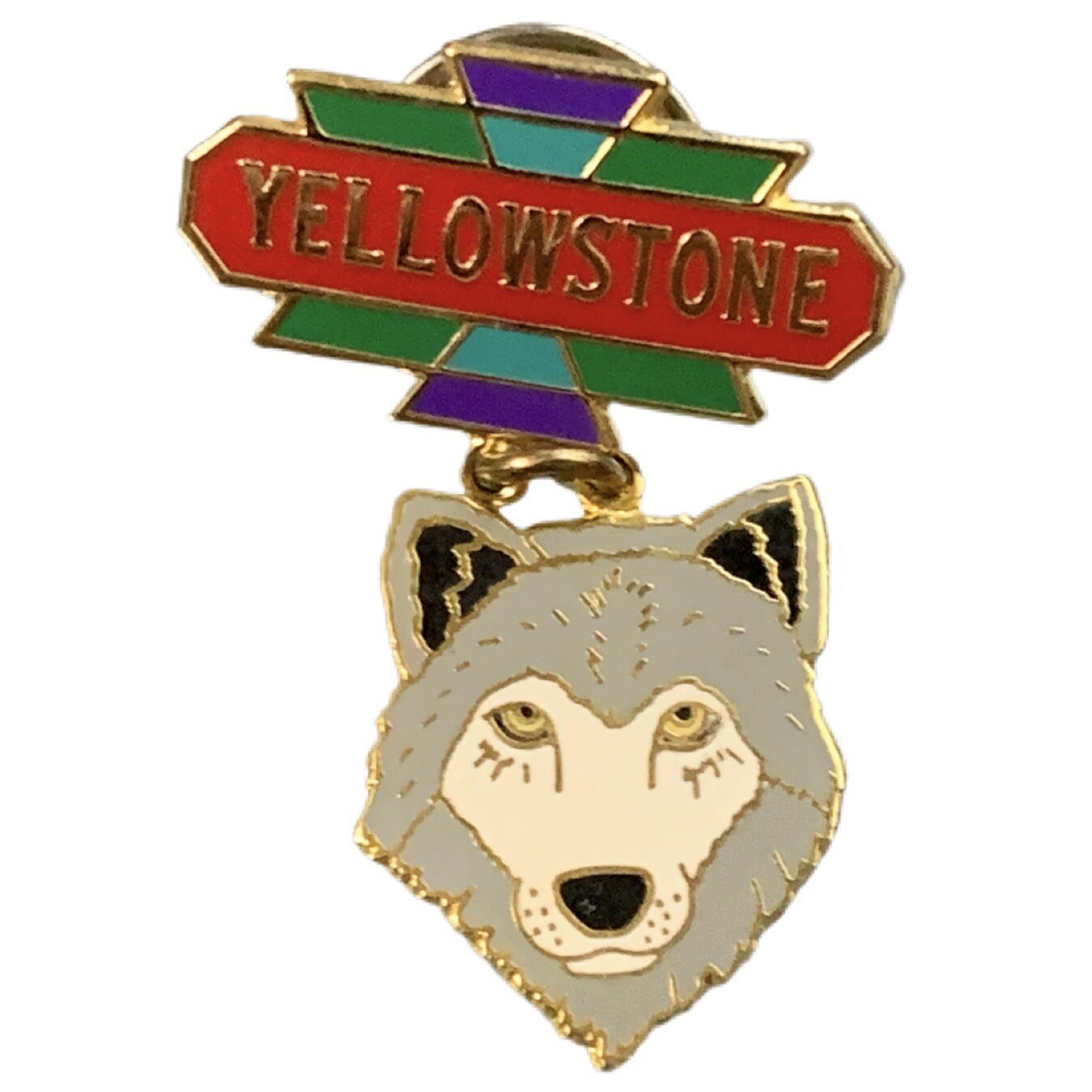 Yellowstone National Park Wolf Dangle Charm Travel Souvenir Pin