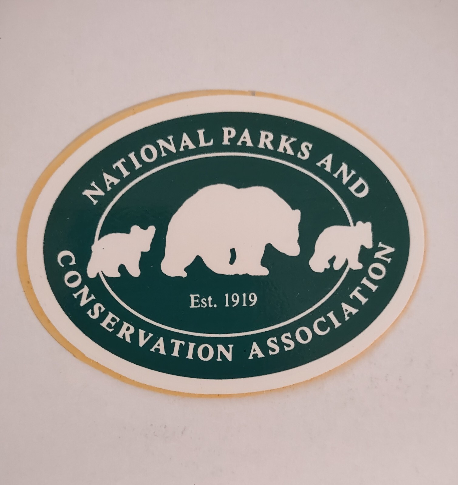 Vintage National Parks and Conservation Association Decal Sticker 3.5×2.5″ Bears
