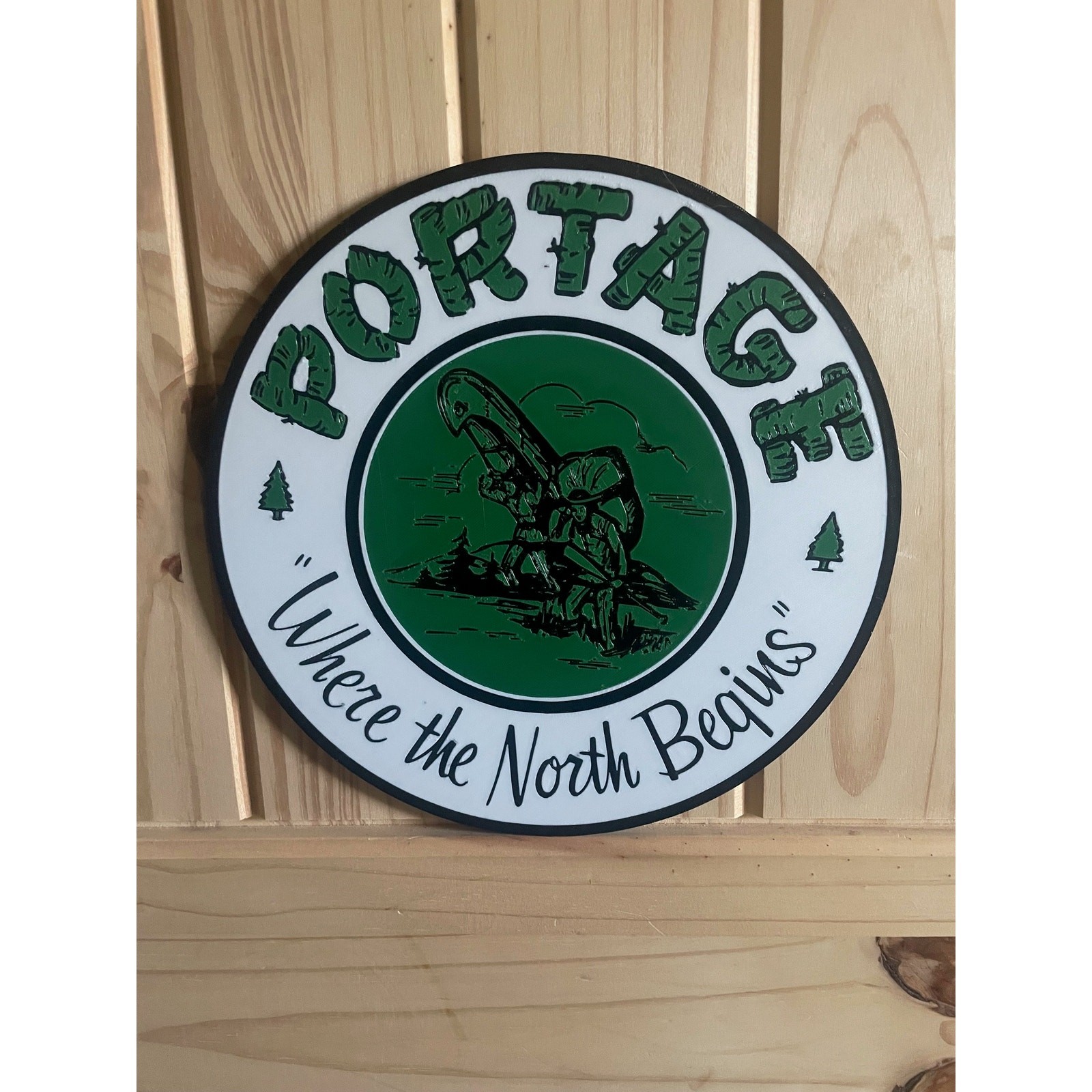 Portage Wisconsin Where The North Begins Road Sign Travel Midwest