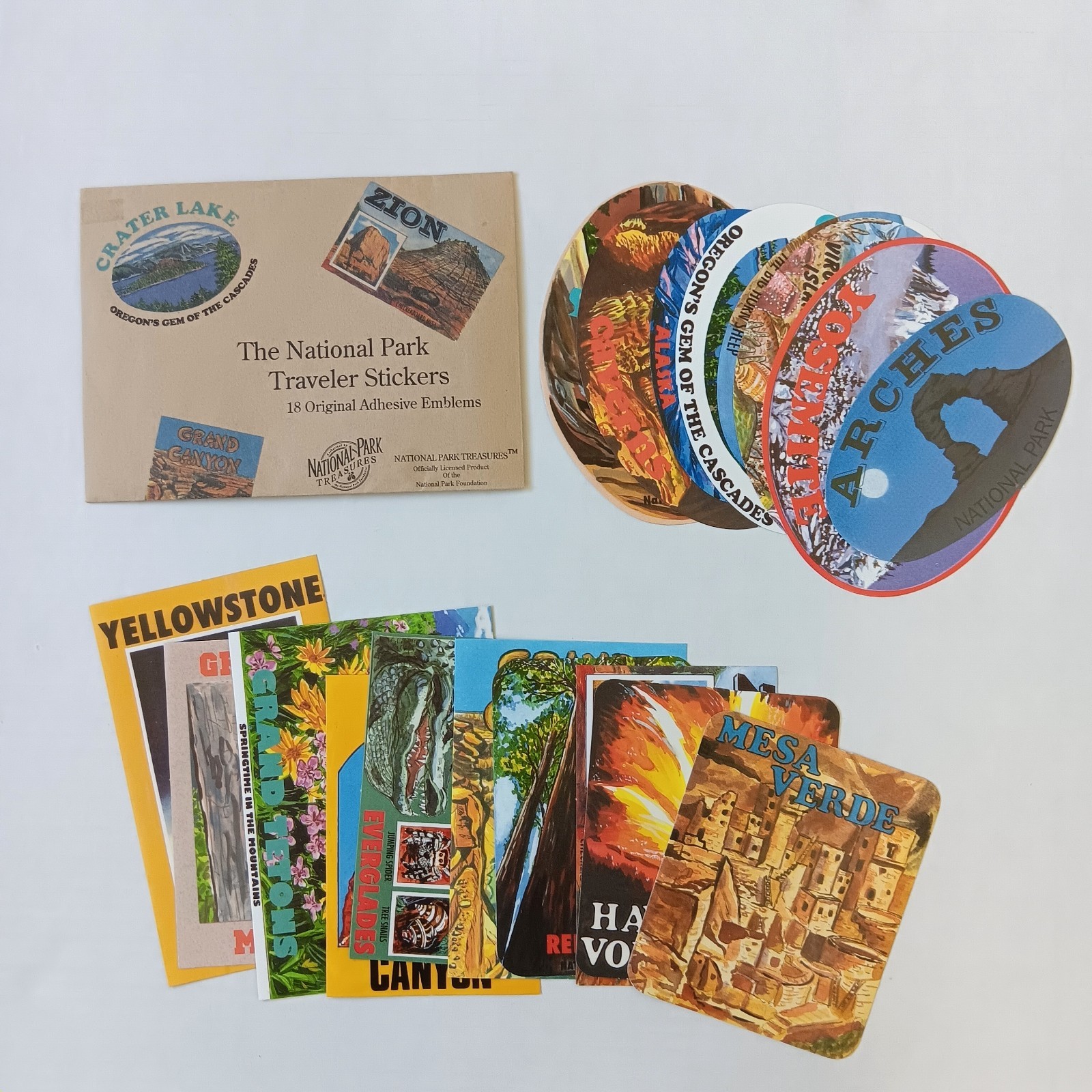 1993 The National Park Traveler Stickers – 18 Original Adhesive Emblems