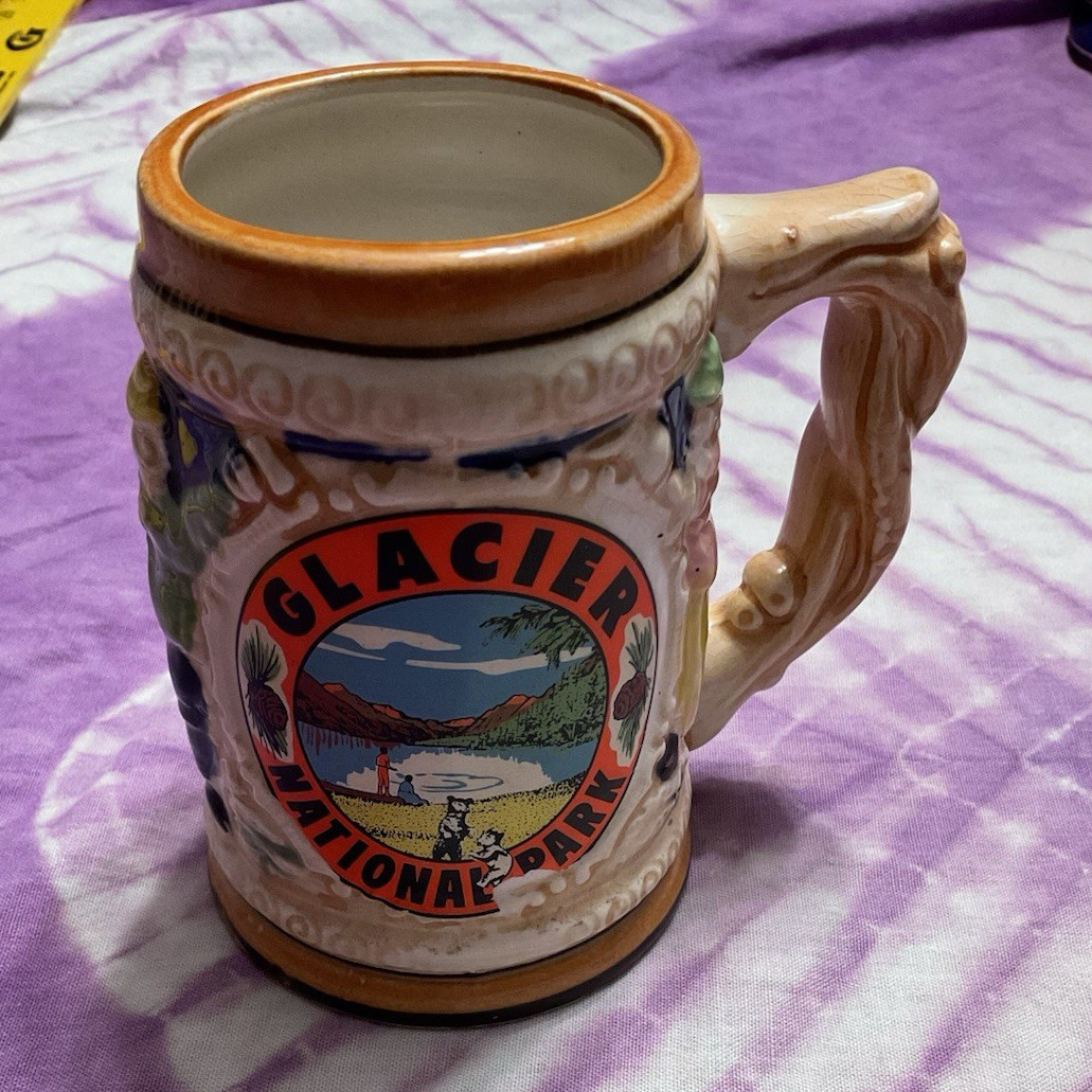 Glacier National Park National Parks Theme Ceramic Souvenir Beer Mug Stein Japan