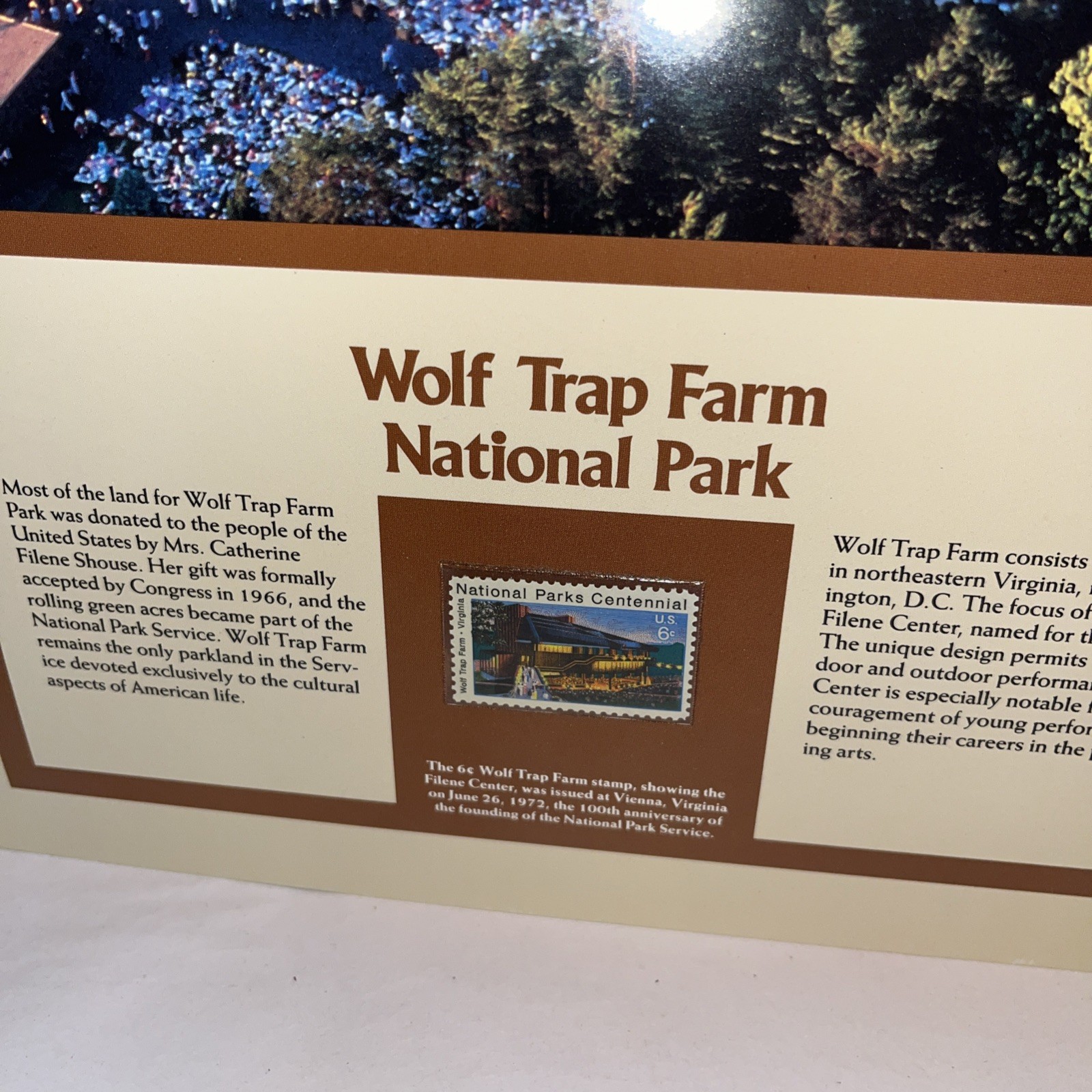 Wolf Trap Farm National Park Featured On This Commemorative Stamp Display Print