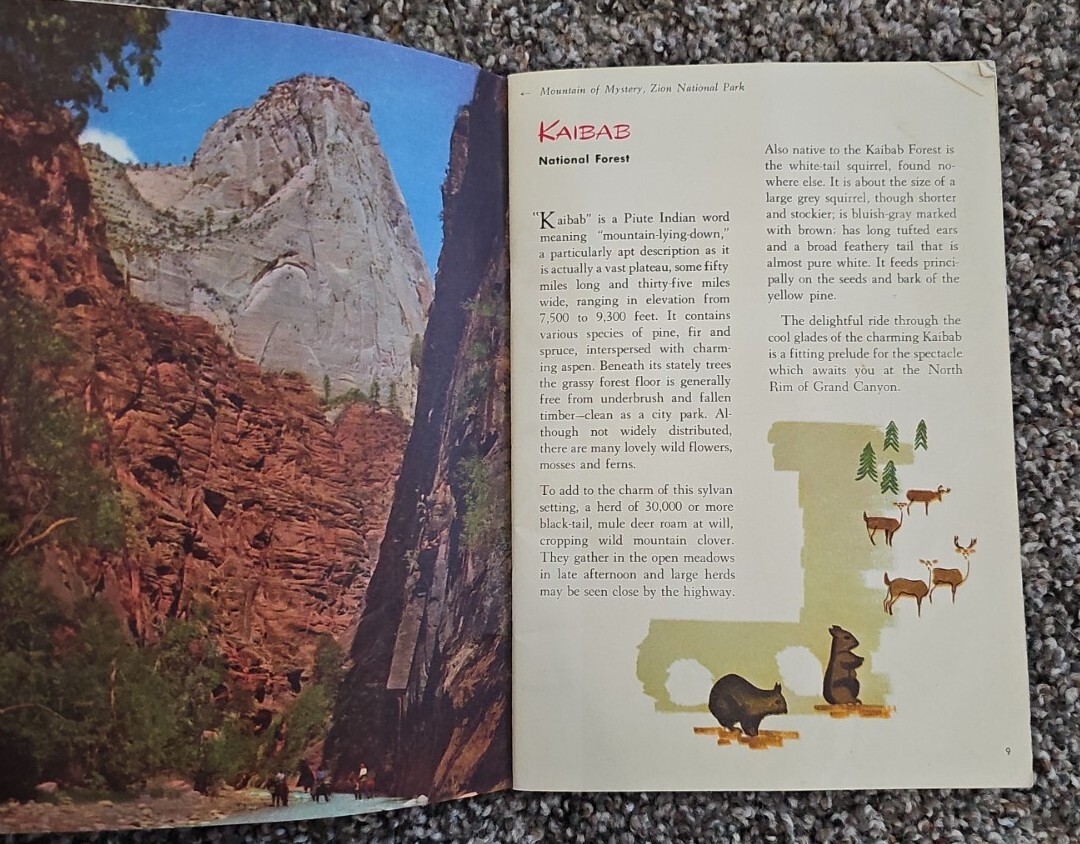 1948 UNION PACIFIC RAILROAD Zion Bryce and Grand Canyon National Parks Travel