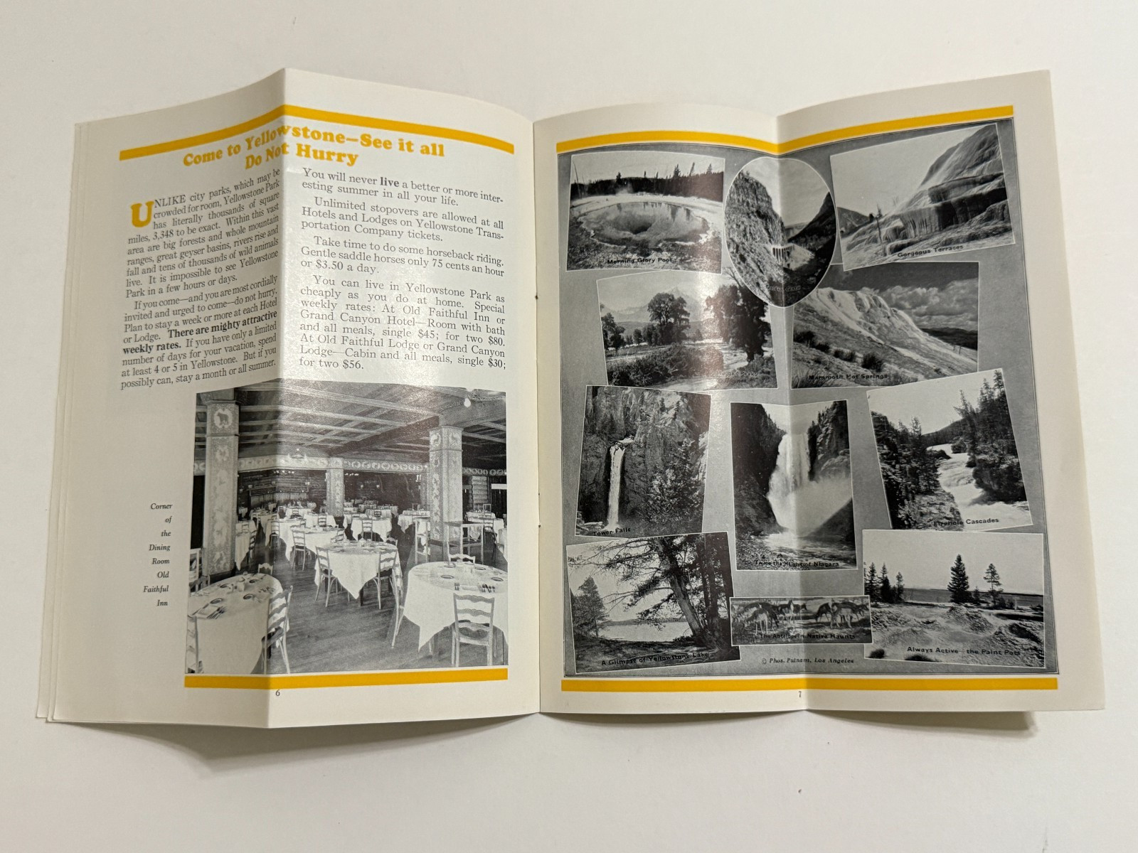 1930s Yellowstone National Park Advertising Tourist Travel Brochure