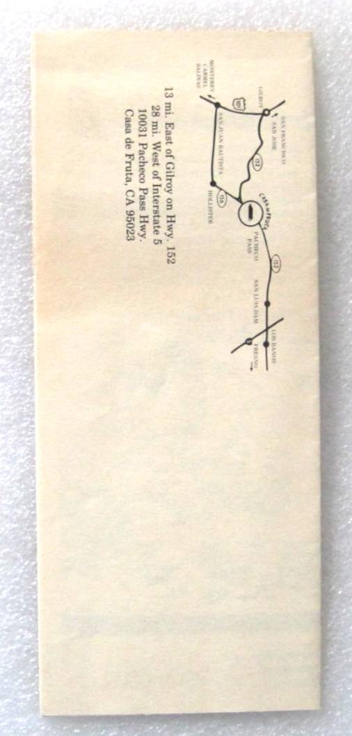 Vintage Casa De Fruta CA Travel Park & Motel Brochure-5/87 Rates