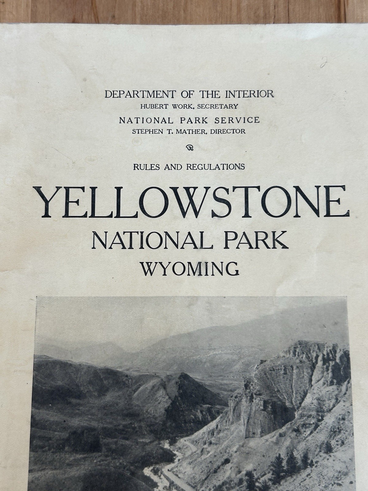 VTG 1926 Yellowstone National Park Wyoming Rules and Regulations Book Gov Print