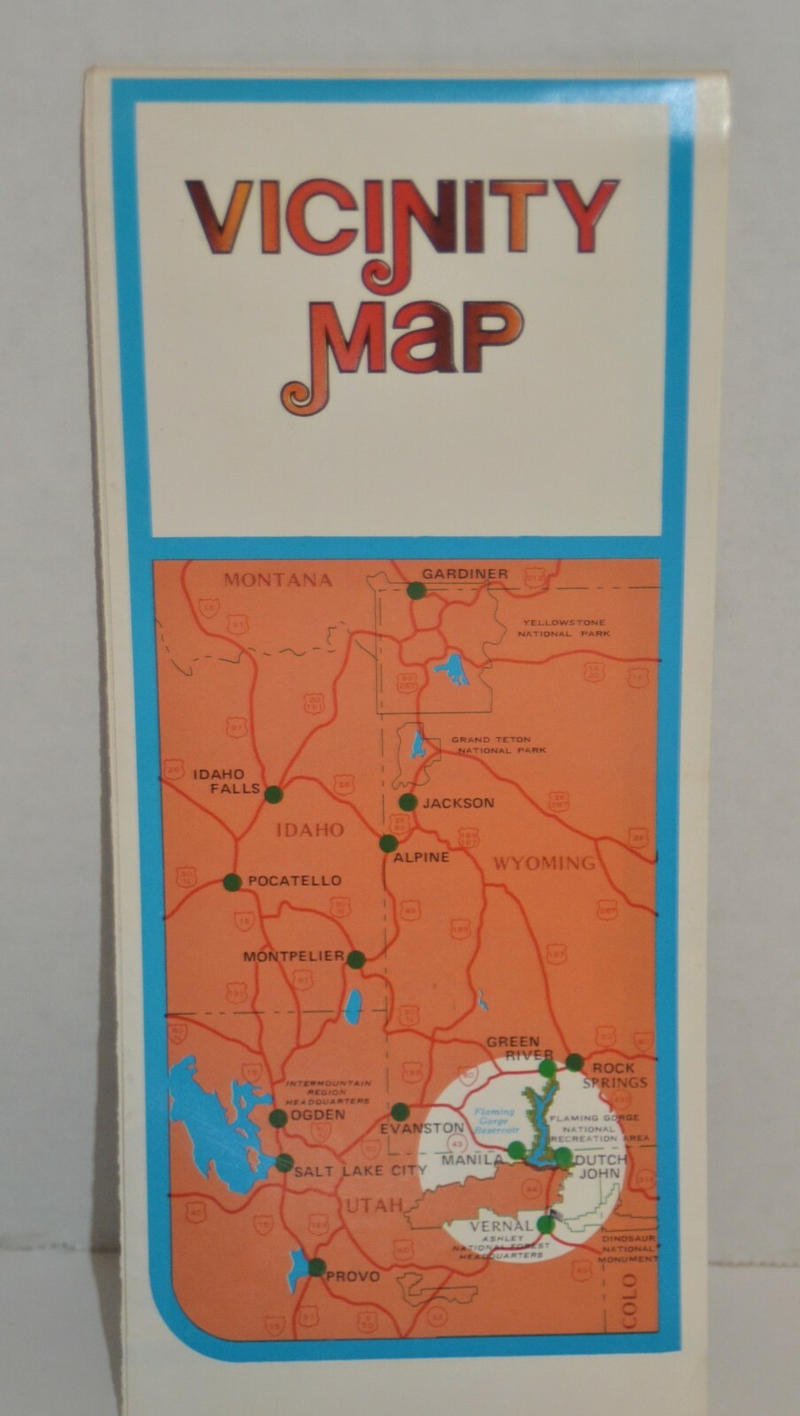 Vtg 1974 Flaming Gorge With Large Map Brochure