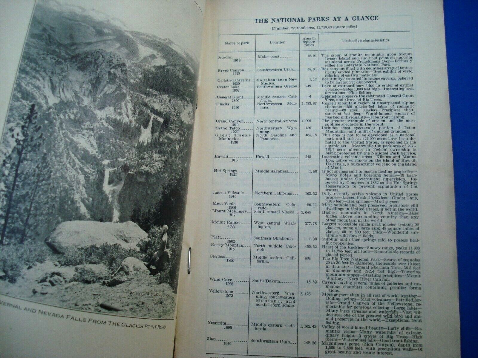 YOSEMITE National Park 1932 Circular 2 Fold-out MAPS Booklet Brochure 82 Pages