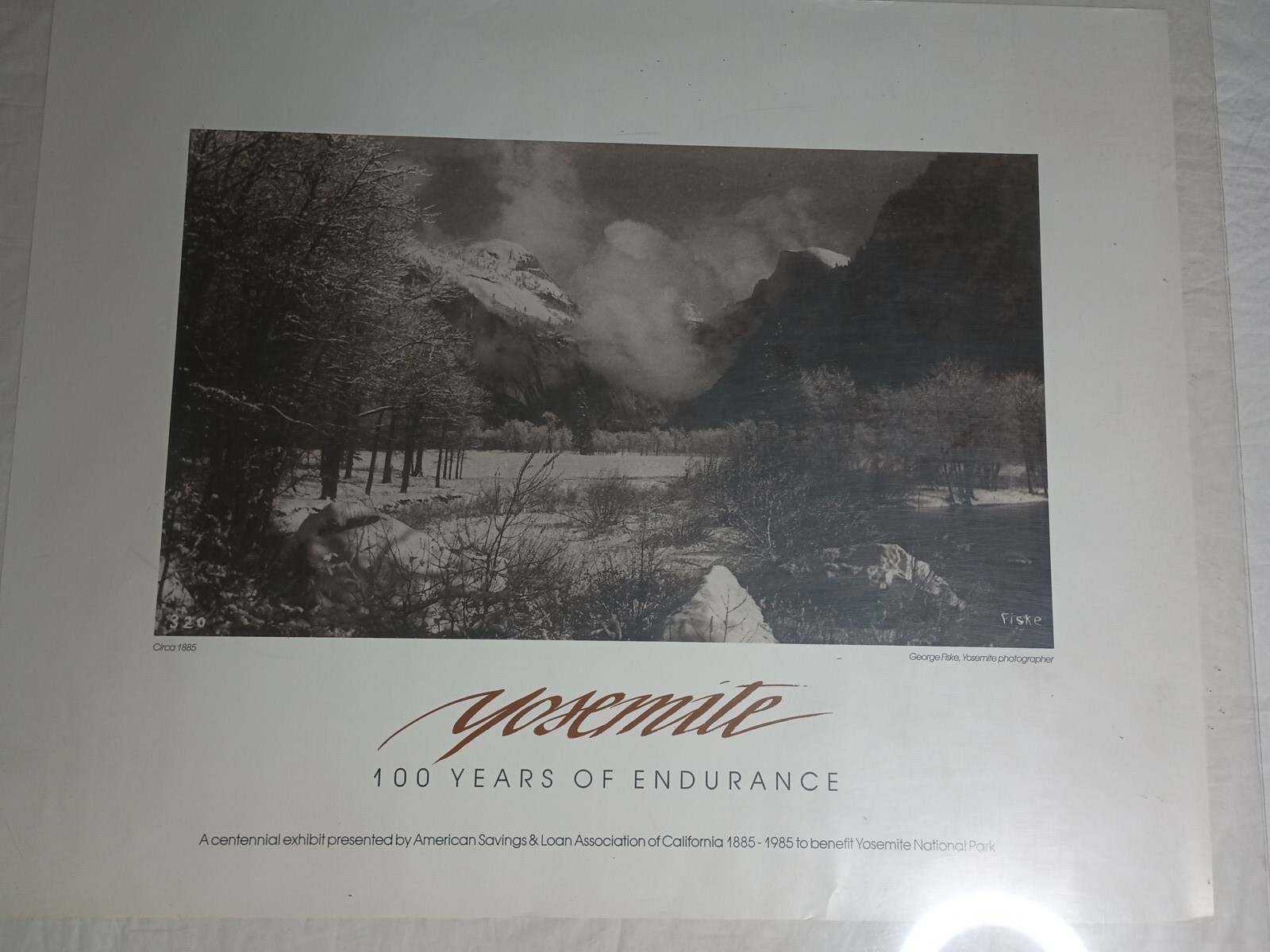 Yosemite National Park 1885- 1985 Centennial Print Poster. Photo By George Fiske