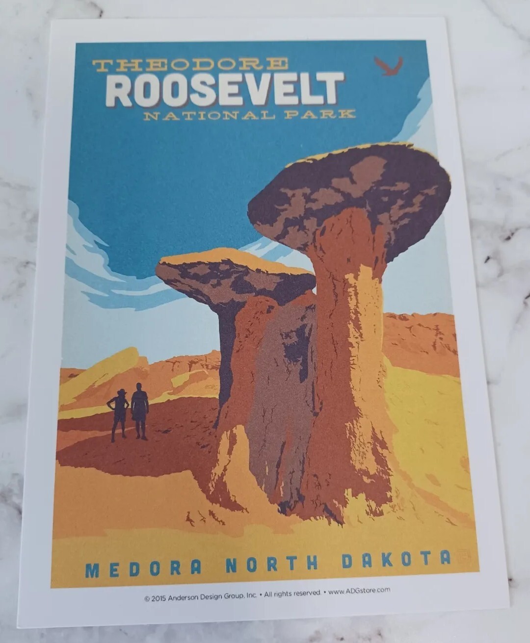 Theodore Roosevelt National Parks 100th Anniversary Illustrated Print Post Card