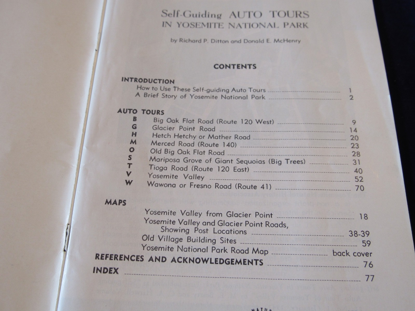 Vintage 1965 Self Guiding Auto Tours In Yosemite National Park Brochure C564