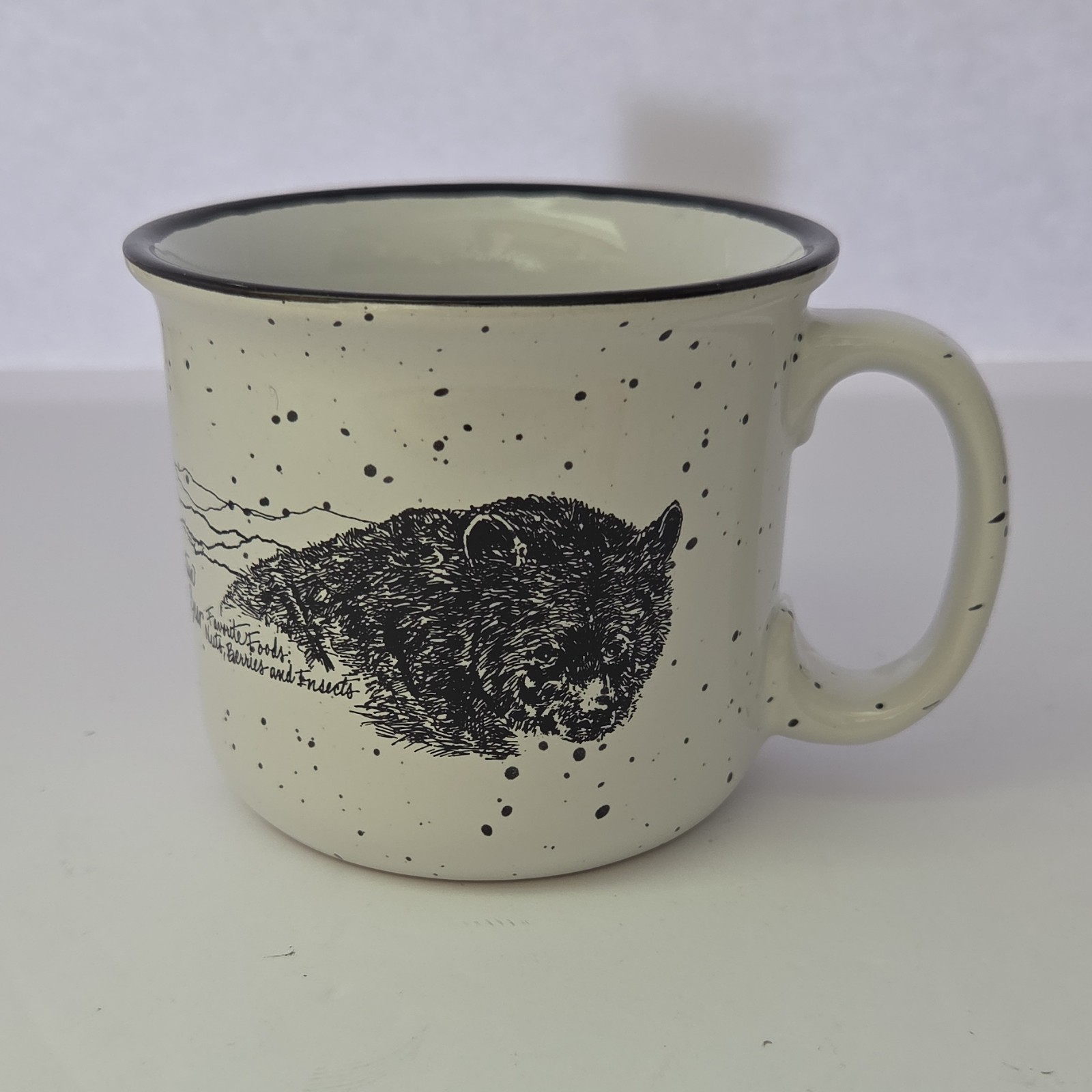 Great Smoky Mountains National Park Black Bear Collectible Mug White Speckled