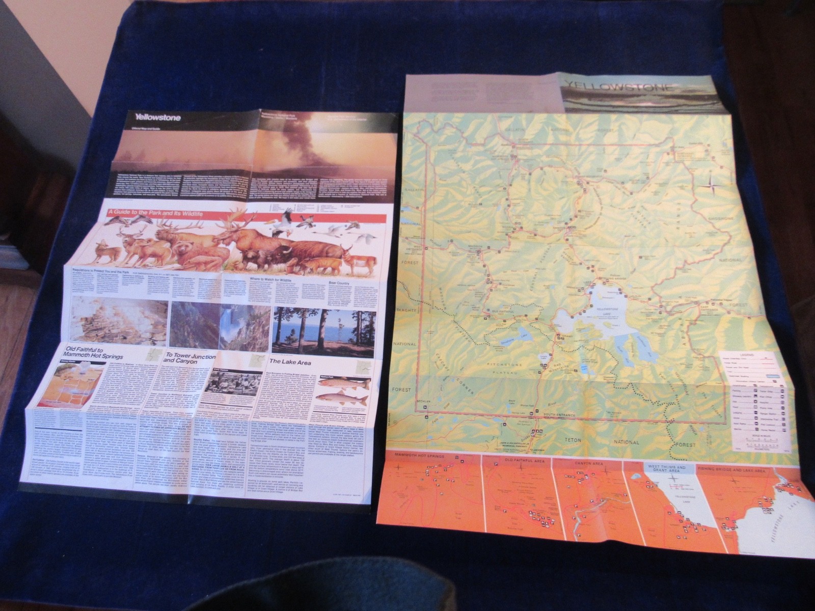 Vintage 1978 + 87 +?? Yellowstone National Park Map & Brochure Lot of 6 C551