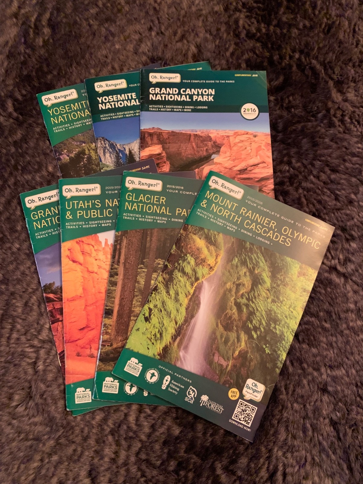 Lot of 7 Oh Ranger! Guides US National Parks 2015/2016 Complete Guide Good Shape