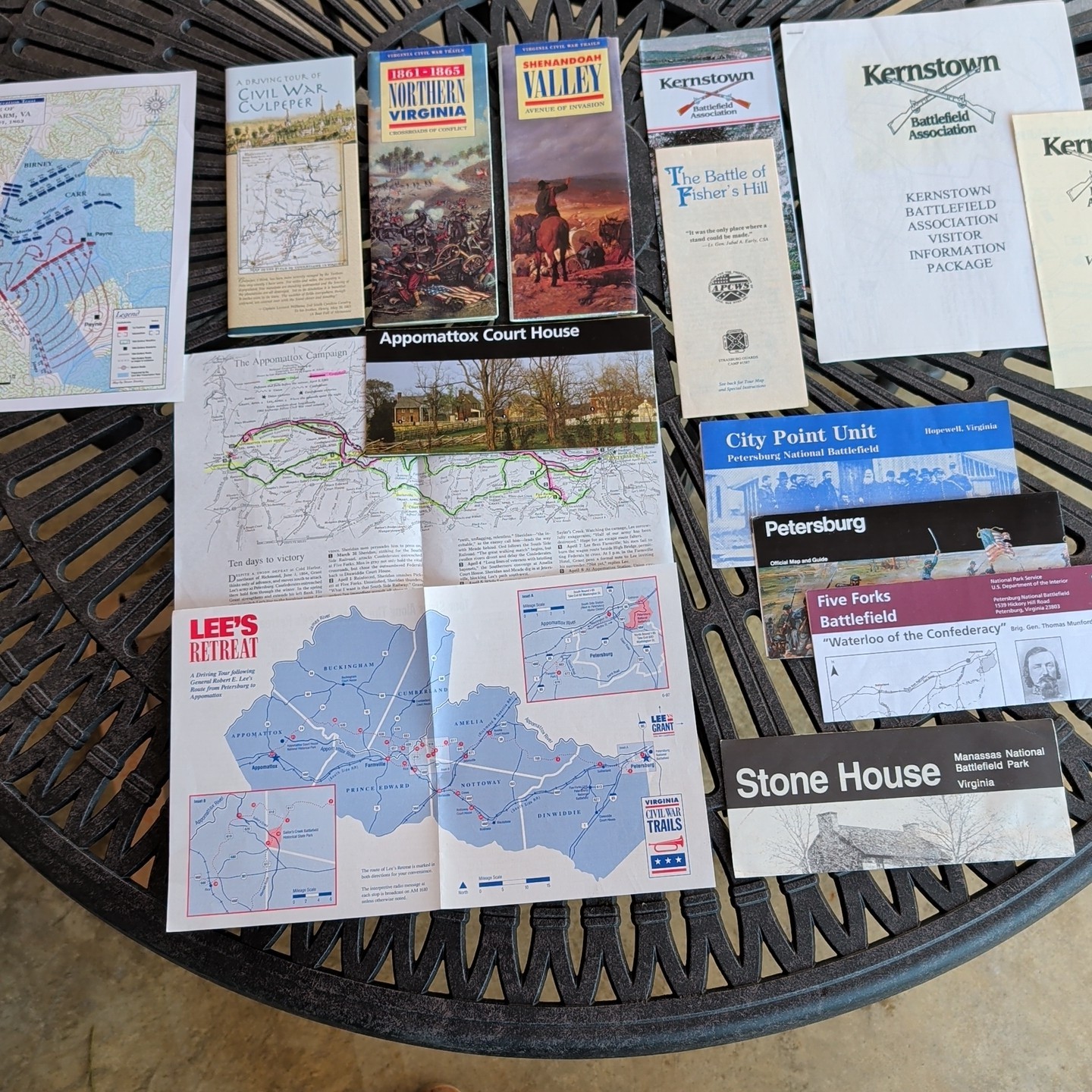 Lot of 14 Civil War Virginia Battlefield Parks Pamphlets Handouts Maps History