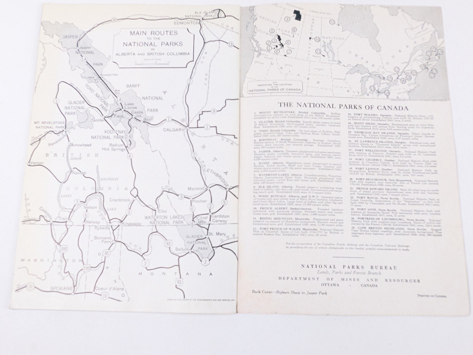 C1940-50s – Canadas Mountain Playgrounds National Parks Guide – B14
