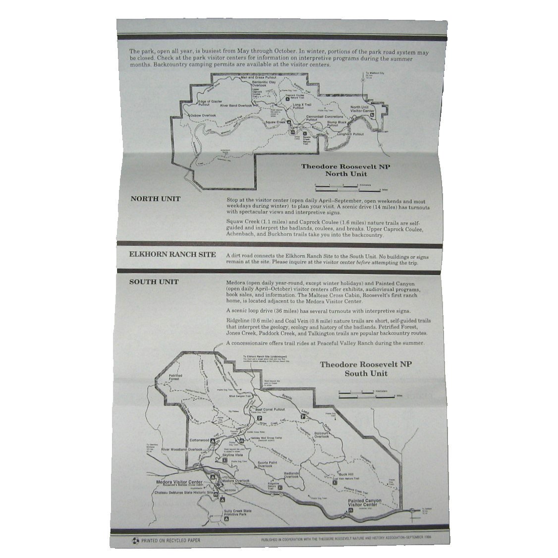 4 NPS Brochures Theodore Roosevelt National Park North Dakota