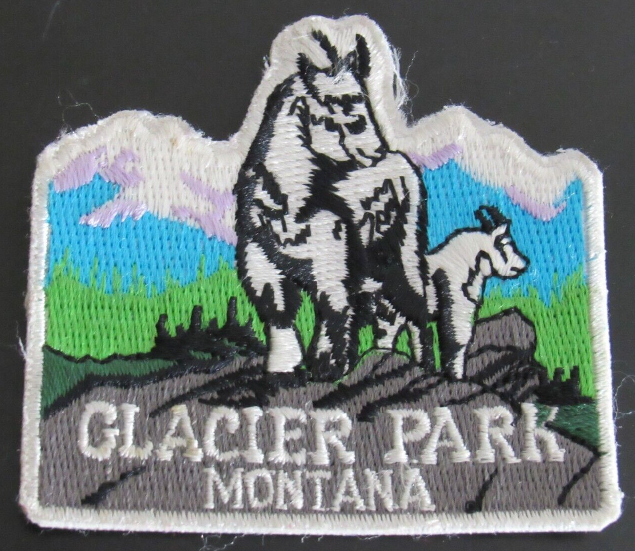 Glacier Park Montana MT National Park Souvenir coffee mug & Patch Badge LOT
