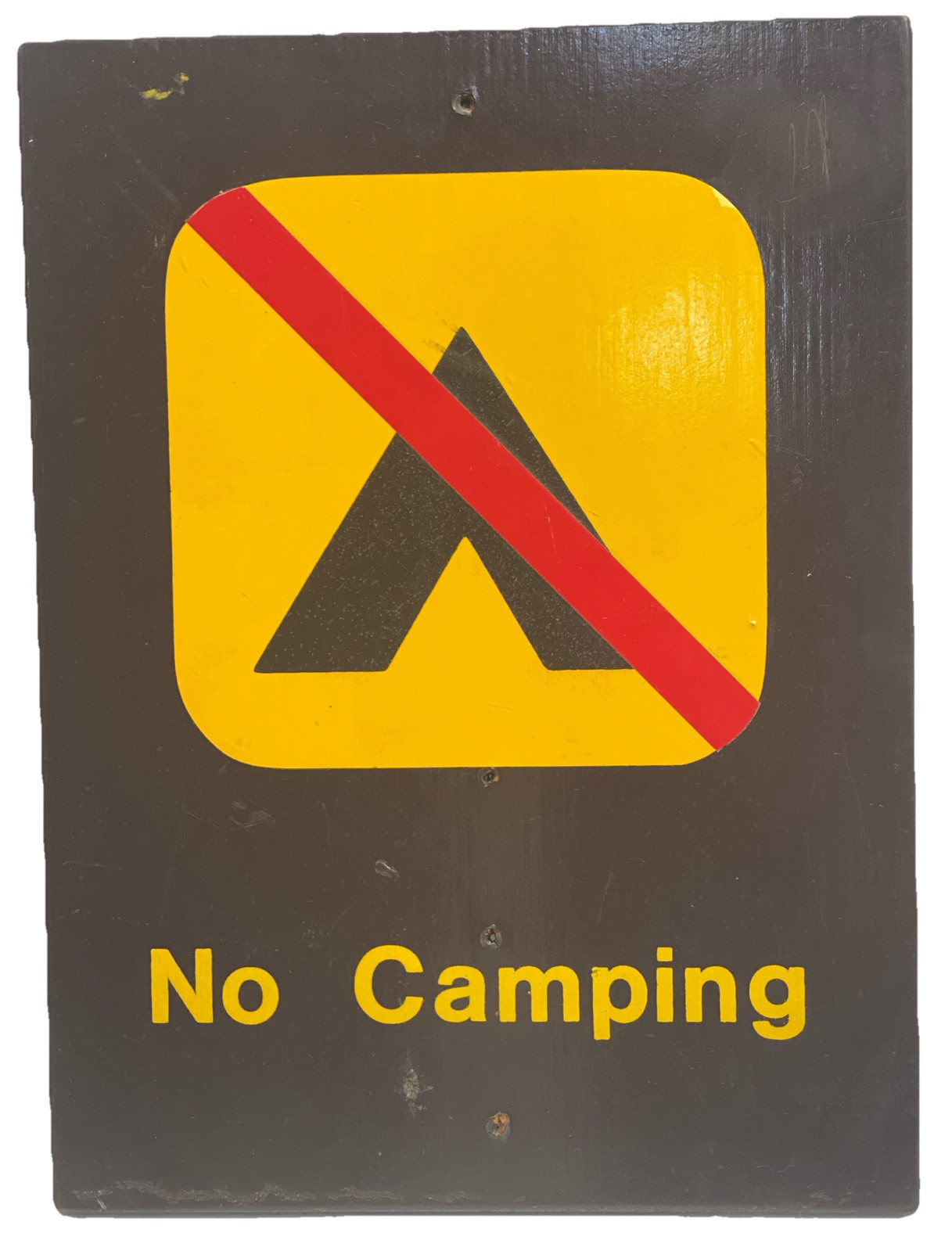 Vintage US Forest Forestry Service ”NO CAMPING ” Wooden Sign 12” X 16”