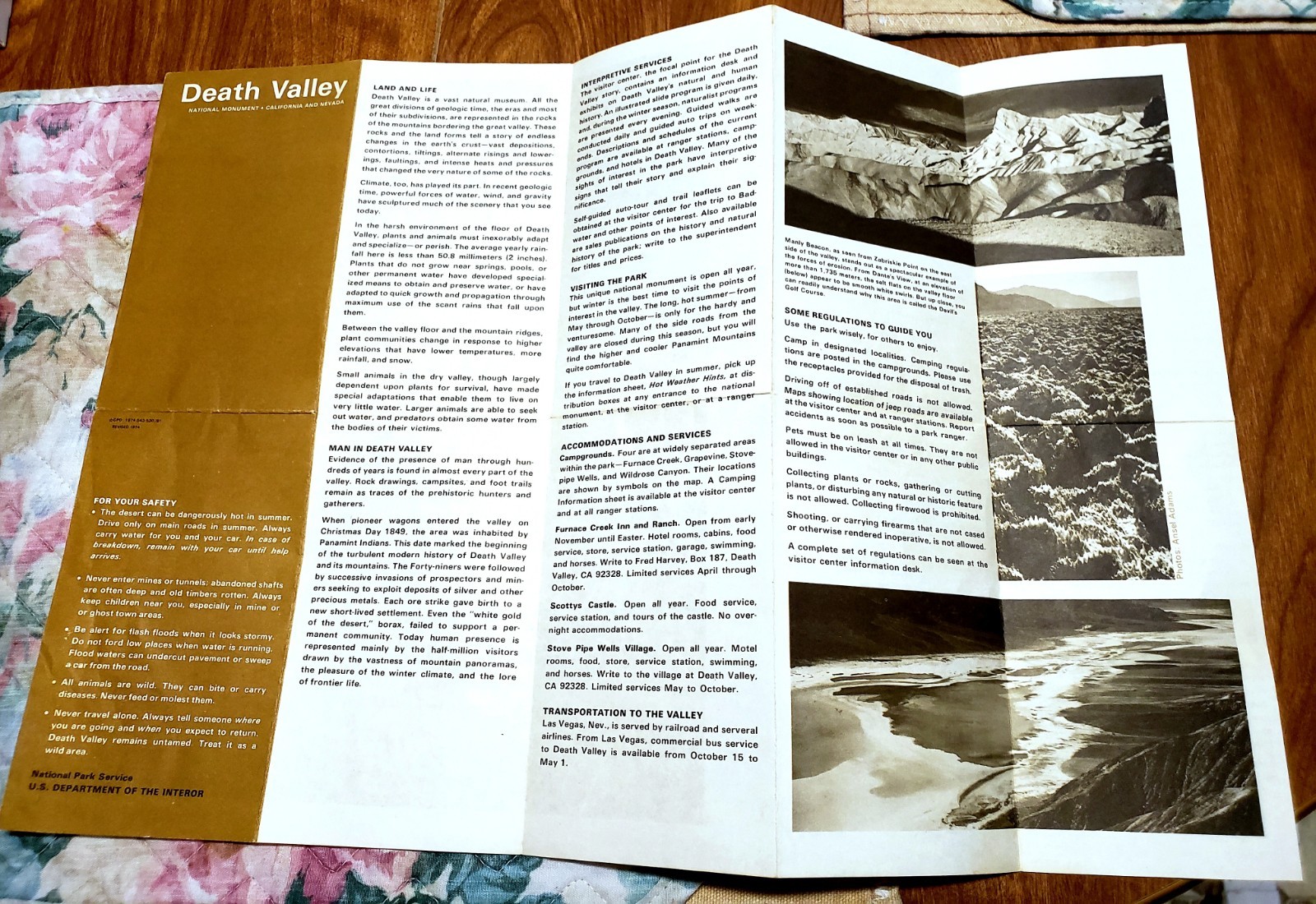 1970’s Parks Brochures & Maps Lot – Yosemite, Death Valley, Everglades, etc.