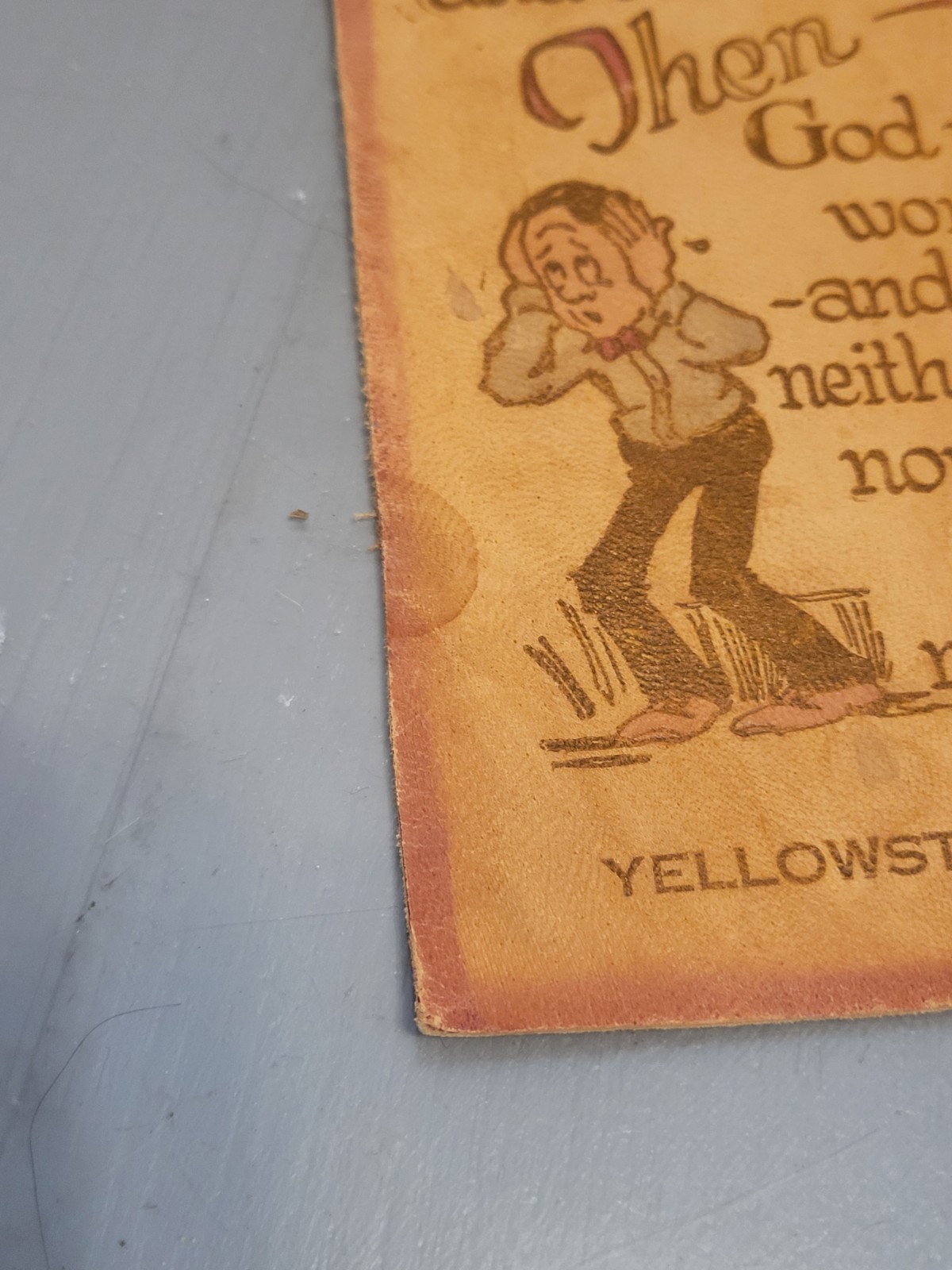 Vintage Yellowstone Park Leather Souvenir Door Hanging God Made The Earth…