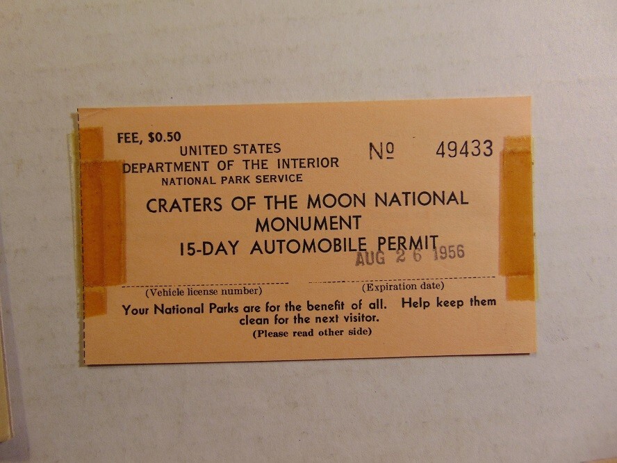 Vintage 1956 Craters of the Moon National Monument Idaho Information Guide/Pass