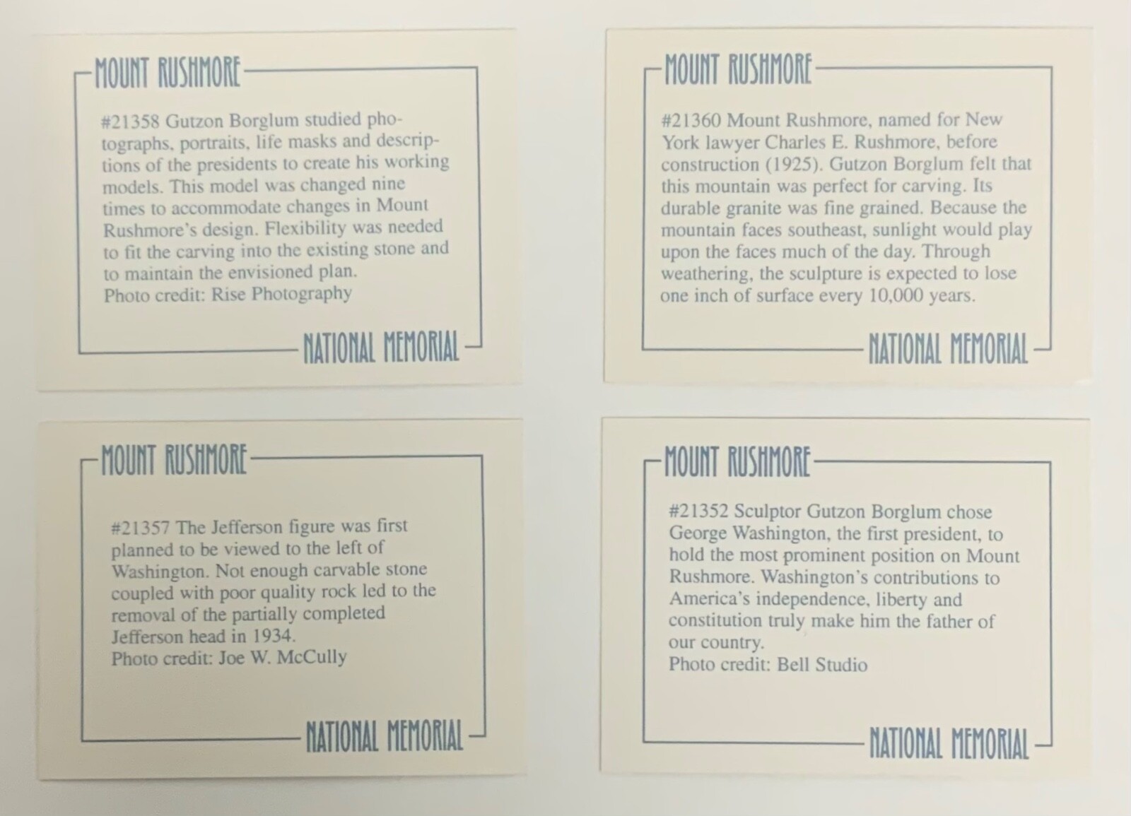 Mount Rushmore National Memorial – Twelve Prints 3 1/2×2 3/4 Inch With Envelope