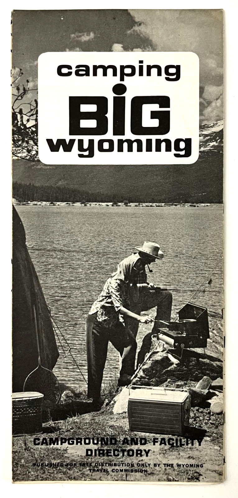 1960s Camping Big Wyoming National Parks Forests Lakes Vintage Travel Guide Map