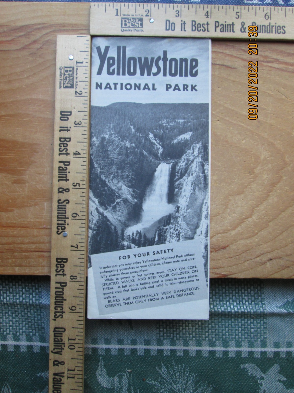 Yellowstone National Park brochure map 1951