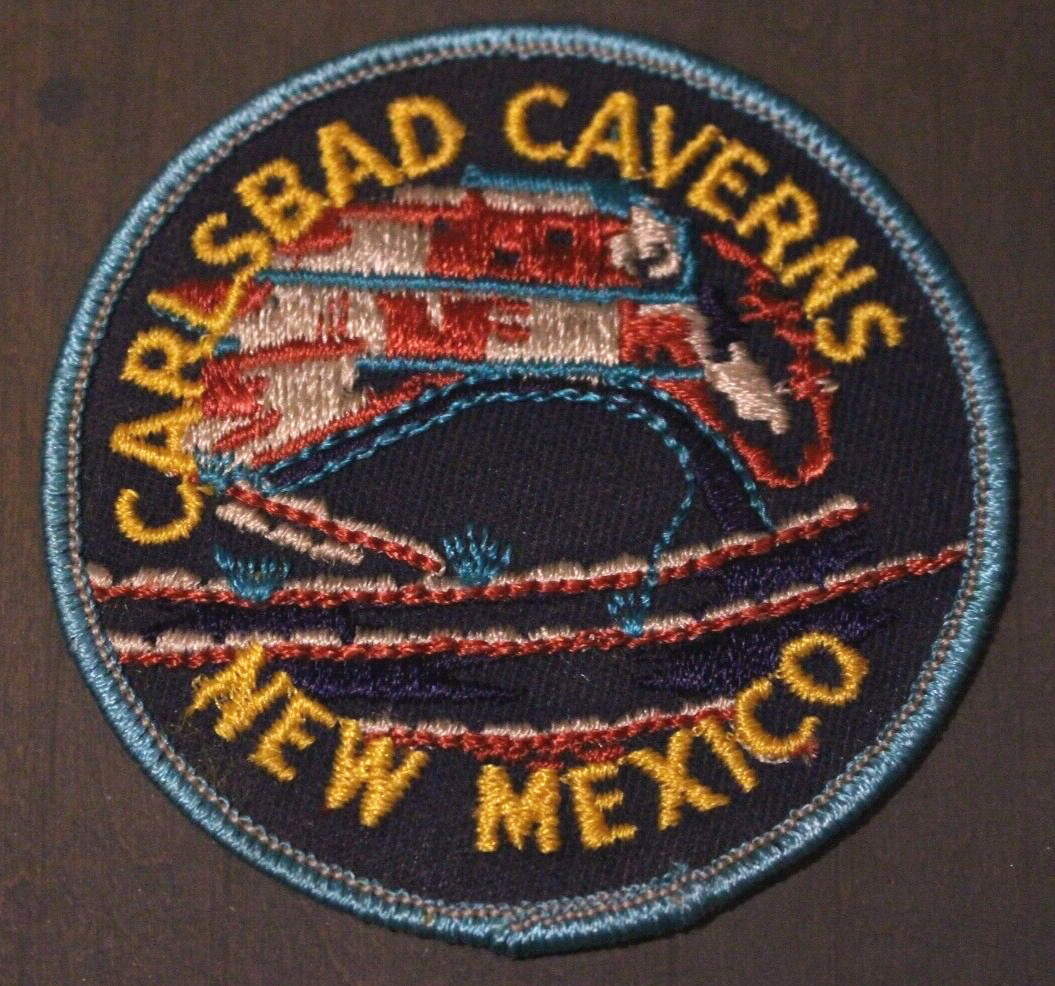 Vtg Carlsbad Caverns New Mexico Patch Sew On Caves National Park Stalactite NM