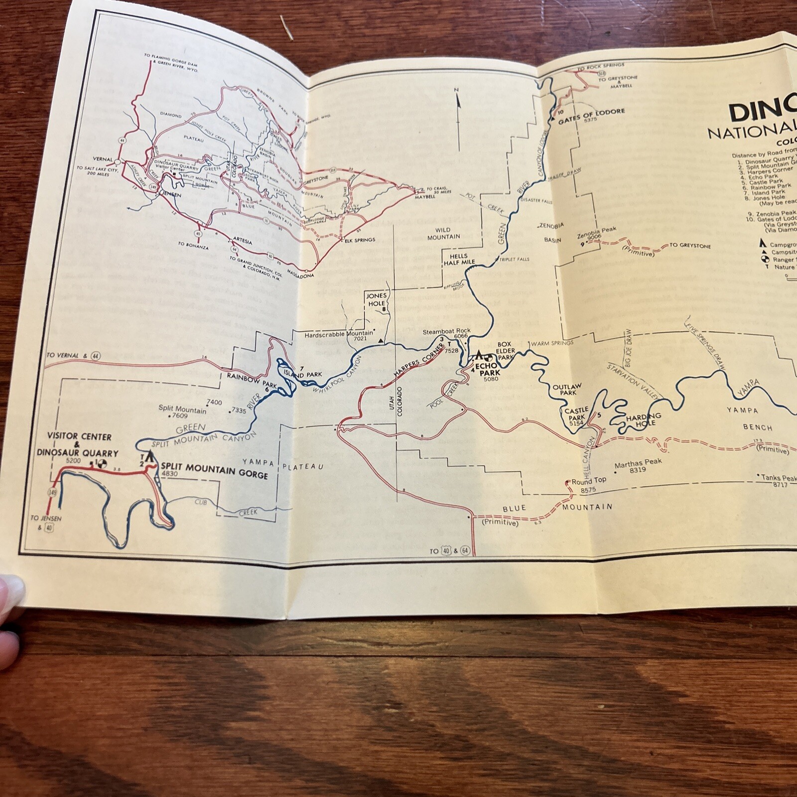 Vintage 1962 Dinosaur National Monument Brochure Pamphlet Map Guide Info CO UT