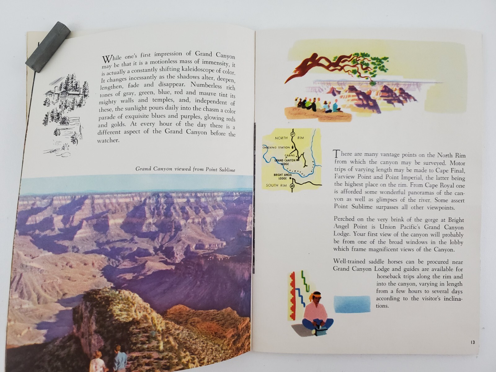 1952 Zion Bryce Canyon Grand Canyon Guide Nat’l Parks Union Pacific Vtg Booklet