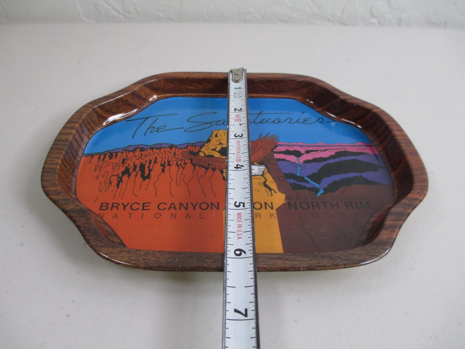 Vintage National Park Metal Tray lot of 2 The Sanctuaries Zion Bryce Canyon