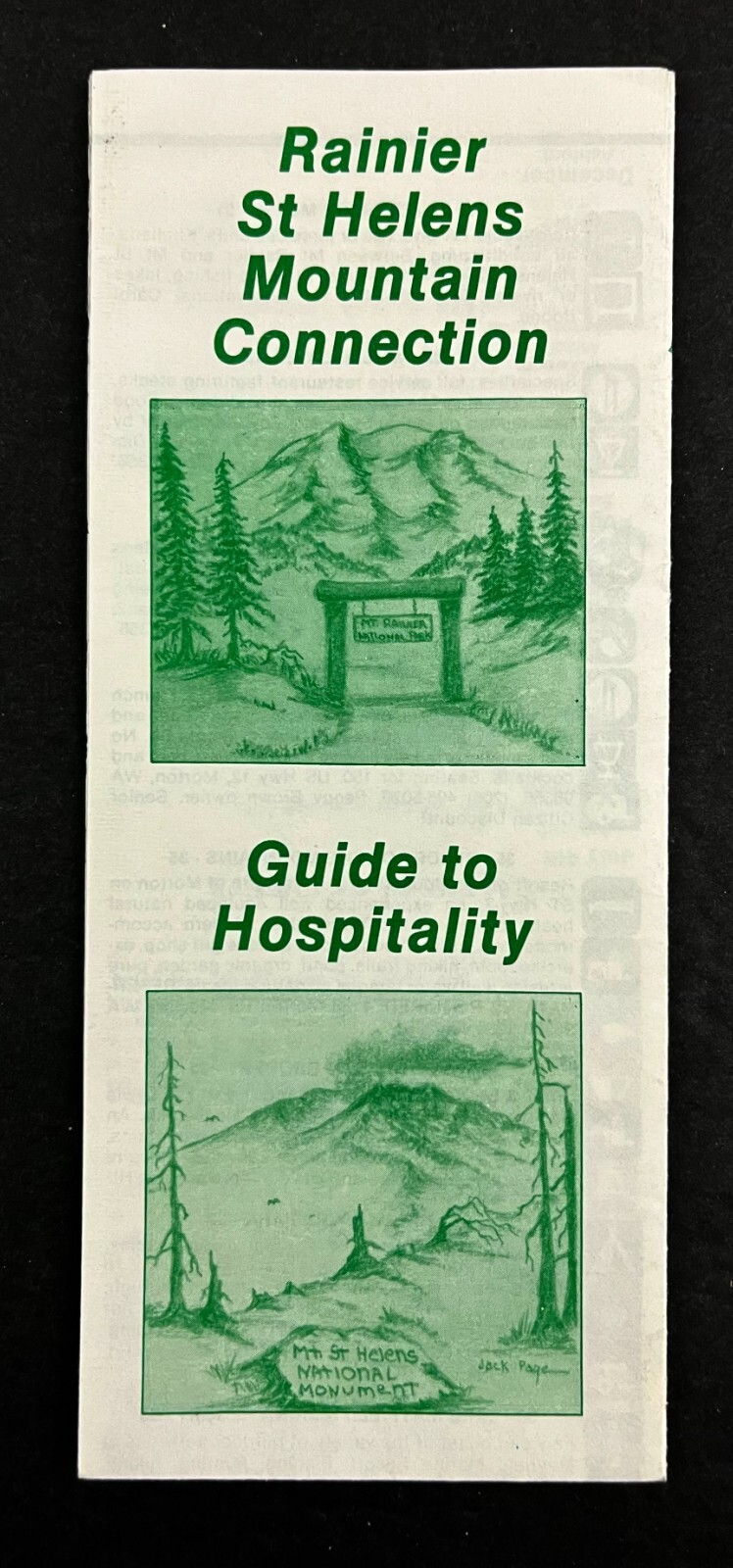1980s Rainier St Helens Mountain Connection Washington Map VTG Travel Brochure
