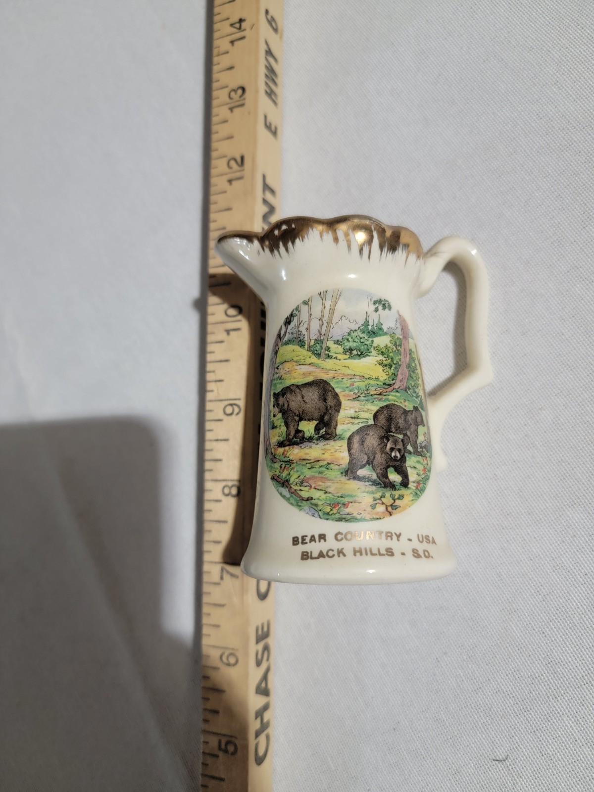 Vintage Black Hills National Park Small Ceramic Souvenir Mini Creamer or Pitcher