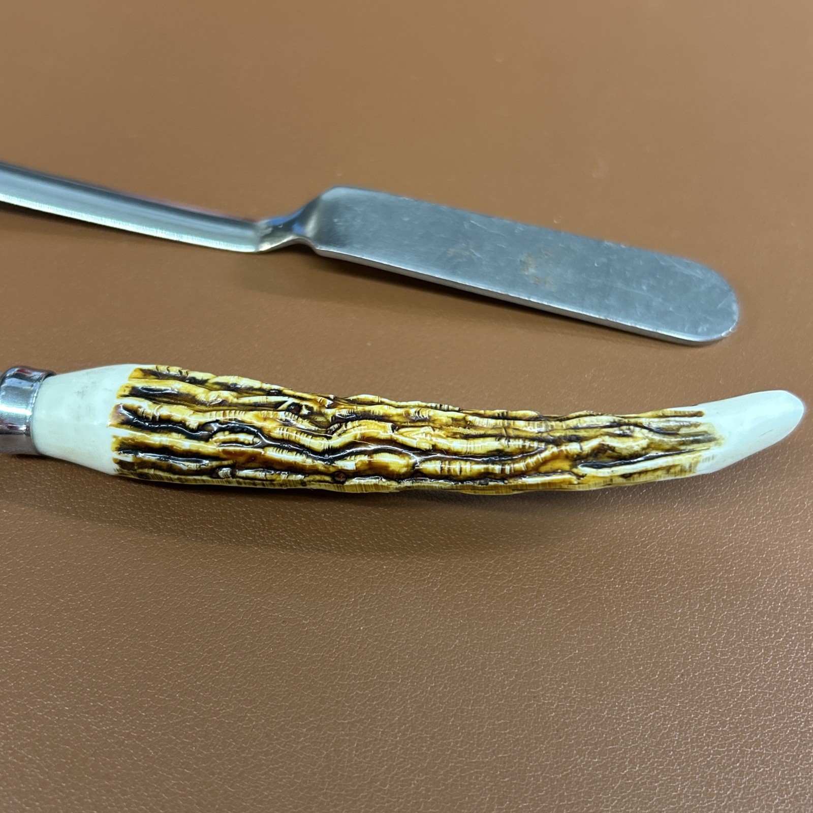 Vtg 70s Teton NATIONAL PARK Letter Opener Faux Antler PC Stainless Steel + Plain