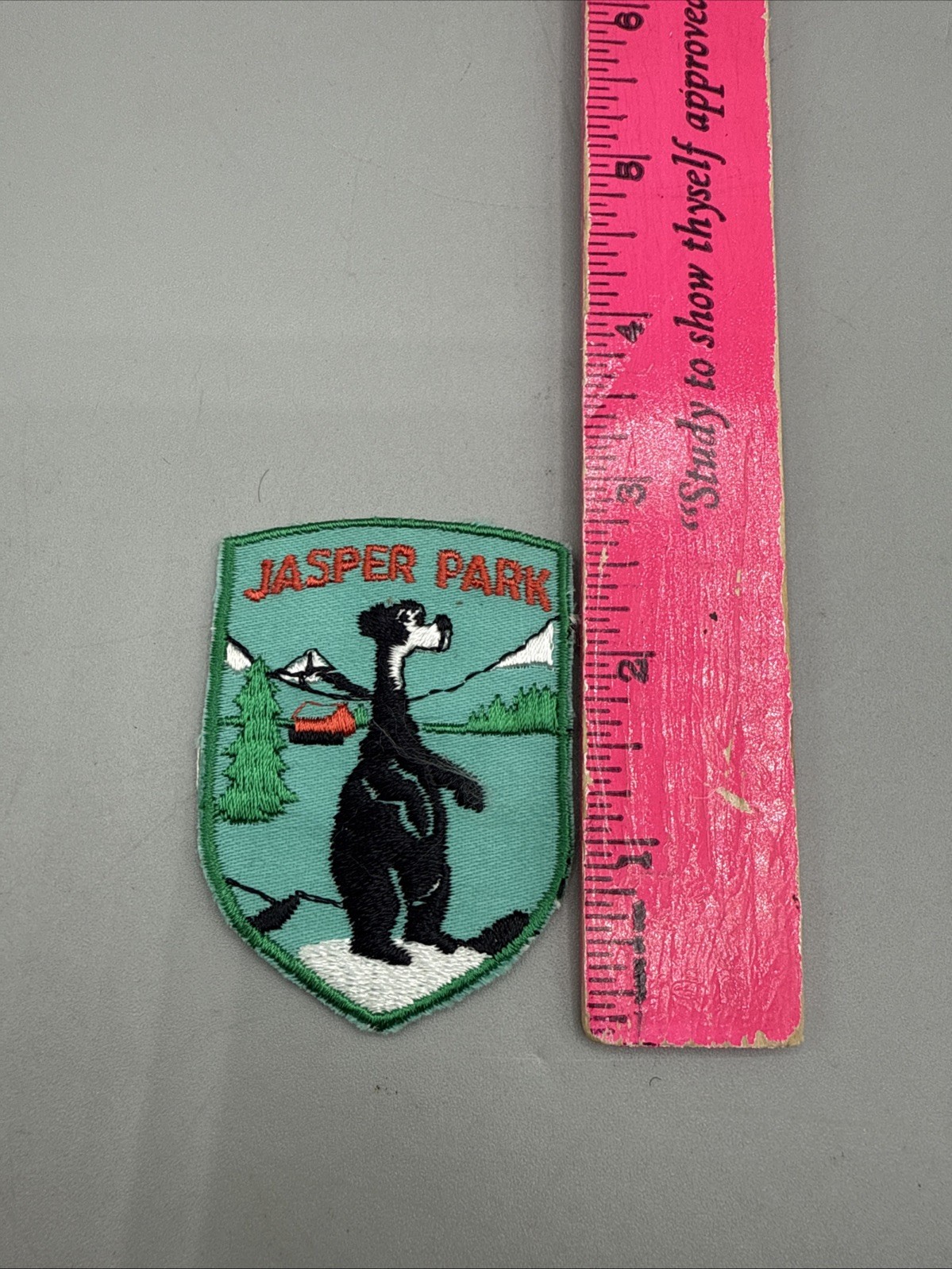 Rare 1956 Patch Jasper Park, Canada- Canadian Souvenir Emblem Jasper the Bear