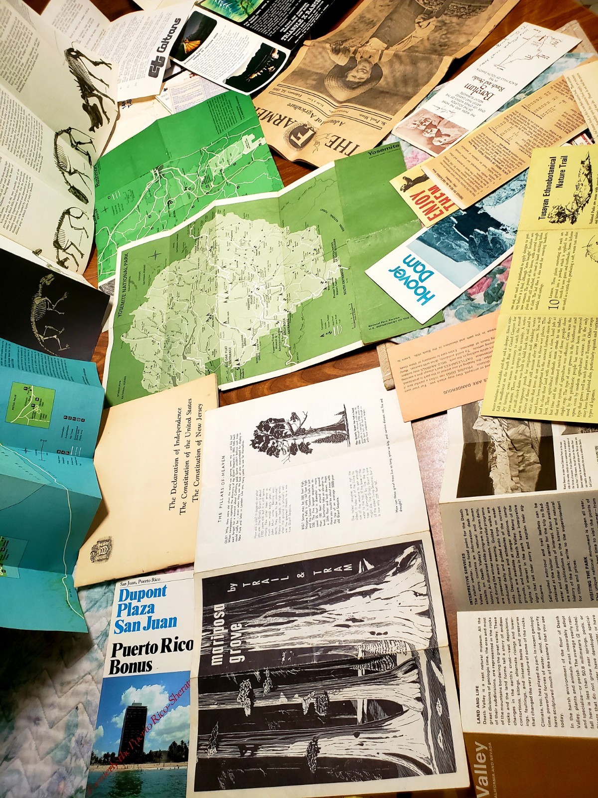 1970’s Parks Brochures & Maps Lot – Yosemite, Death Valley, Everglades, etc.