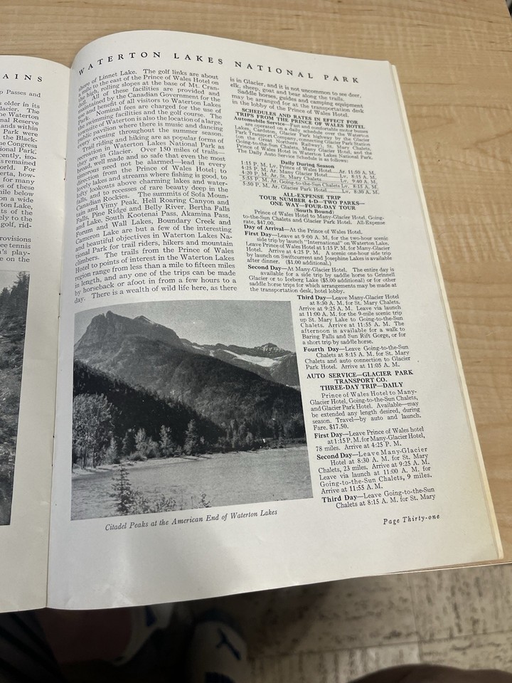 Glacier National Park Travel Brochure 1932 The Call of the Mountains GN RR