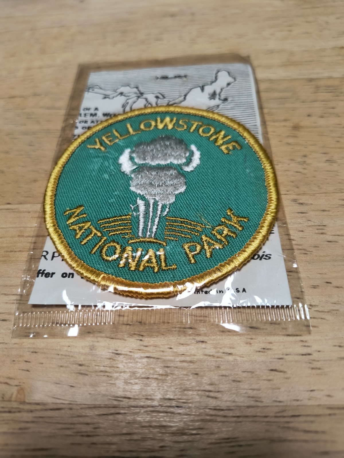 Vtg NOS Sew-On Patch Yellowstone National Park, Old Faithful !